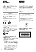 Preview for 2 page of Sony Handycam DCR-TRV940E Operating Instructions Manual