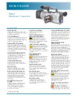 Preview for 1 page of Sony Handycam DCR-VX2000 Specifications