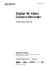 Preview for 1 page of Sony Handycam FDR-AX1 Operating Manual