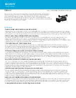 Preview for 1 page of Sony Handycam FDR-AX1 Specifications