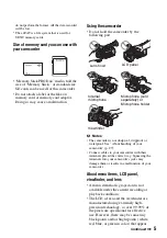 Предварительный просмотр 5 страницы Sony Handycam HDR-AX2000E Operating Manual