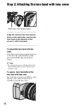 Предварительный просмотр 12 страницы Sony Handycam HDR-AX2000E Operating Manual