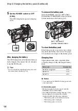 Предварительный просмотр 14 страницы Sony Handycam HDR-AX2000E Operating Manual