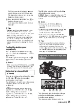 Предварительный просмотр 29 страницы Sony Handycam HDR-AX2000E Operating Manual