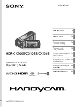 Sony Handycam HDR-CX100E Operating Manual preview