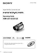 Sony Handycam HDR-CX11E Operating Manual preview