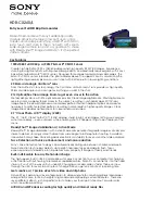 Sony Handycam HDR-CX240 Brochure & Specs preview