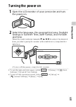 Предварительный просмотр 11 страницы Sony Handycam HDR-CX240 Operating Manual