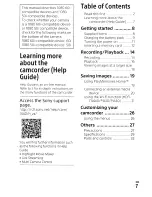 Preview for 7 page of Sony Handycam HDR-CX405 Operating Manual