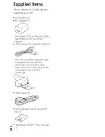 Preview for 8 page of Sony Handycam HDR-CX405 Operating Manual