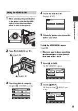 Предварительный просмотр 13 страницы Sony Handycam HDR-CX6EK Handbook