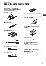 Предварительный просмотр 5 страницы Sony Handycam HDR-CX6EK Operating Manual