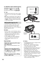 Предварительный просмотр 14 страницы Sony Handycam HDR-CX6EK Operating Manual