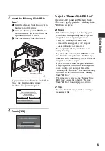 Предварительный просмотр 23 страницы Sony Handycam HDR-CX7 Handbook