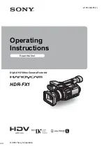 Sony Handycam HDR-FX1 Operating Instructions Manual preview