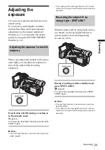 Предварительный просмотр 25 страницы Sony Handycam HDR-FX1E Operating Instructions Manual