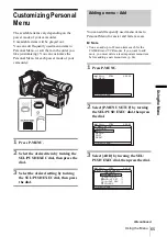 Предварительный просмотр 65 страницы Sony Handycam HDR-FX1E Operating Instructions Manual