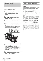 Предварительный просмотр 76 страницы Sony Handycam HDR-FX1E Operating Instructions Manual