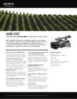 Sony Handycam HDR-FX7 Specifications preview