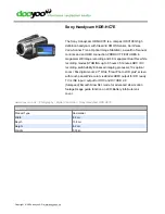 Sony Handycam HDR-HC7E Specifications preview