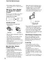 Preview for 6 page of Sony Handycam HDR-HC9 Operating Manual