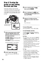 Предварительный просмотр 16 страницы Sony Handycam HDR-HC9E Operating Manual