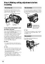 Предварительный просмотр 18 страницы Sony Handycam HDR-HC9E Operating Manual