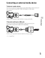 Предварительный просмотр 19 страницы Sony Handycam HDR-PJ810 Operating Manual