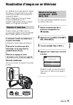Предварительный просмотр 47 страницы Sony Handycam HDR-SR1 (French) Mode D'Emploi