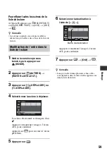 Предварительный просмотр 59 страницы Sony Handycam HDR-SR1 (French) Mode D'Emploi