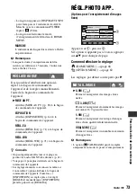 Предварительный просмотр 73 страницы Sony Handycam HDR-SR1 (French) Mode D'Emploi