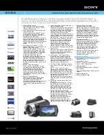 Preview for 1 page of Sony Handycam HDR-SR10 Specifications