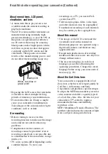 Preview for 4 page of Sony Handycam HDR-SR1E Operating Manual