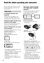 Preview for 2 page of Sony Handycam HDR-SR5E Handbook