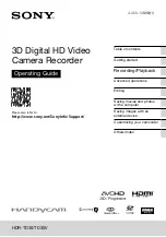 Sony Handycam HDR-TD30 Operating Manual preview