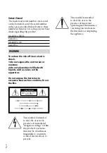 Preview for 2 page of Sony Handycam HDR-TD30 Operating Manual