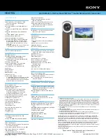 Preview for 2 page of Sony Handycam HDR-TG1 Specifications