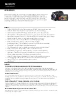 Preview for 1 page of Sony Handycam HDR-XR260V Specifications