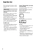 Предварительный просмотр 2 страницы Sony HANDYCAM HVR-S270P Operating Manual