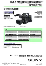 Sony HANDYCAM HVR-S270P Service Manual preview