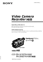 Предварительный просмотр 1 страницы Sony Handycam Vision CCD-TRV107E Operating Instructions Manual