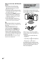 Предварительный просмотр 18 страницы Sony HCD-BX50BTi - Compact Disc Receiver Operating Instructions Manual