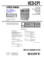 Preview for 1 page of Sony HCD-CP1 Service Manual