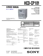 Предварительный просмотр 1 страницы Sony HCD-CP101 Service Manual