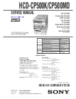 Sony HCD-CP500K Service Manual preview