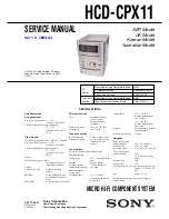 Sony HCD-CPX11 Service Manual предпросмотр