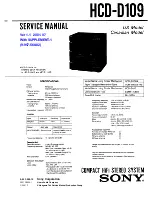 Preview for 1 page of Sony HCD-D109 Service Manual