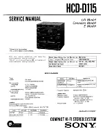 Предварительный просмотр 1 страницы Sony HCD-D115 Service Manual