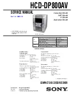 Preview for 1 page of Sony HCD-DP800AV Service Manual