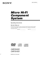 Предварительный просмотр 1 страницы Sony HCD-DV2D - Dvd / Reciever Component Operating Instructions Manual